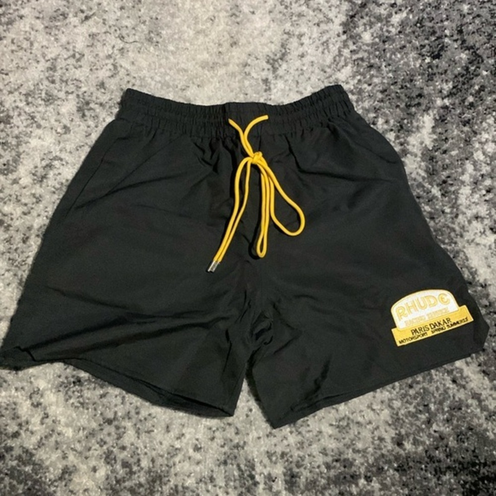 Rhude Racing Service Black Shorts Men’s size Large Paris Dakar Motorsport SS23